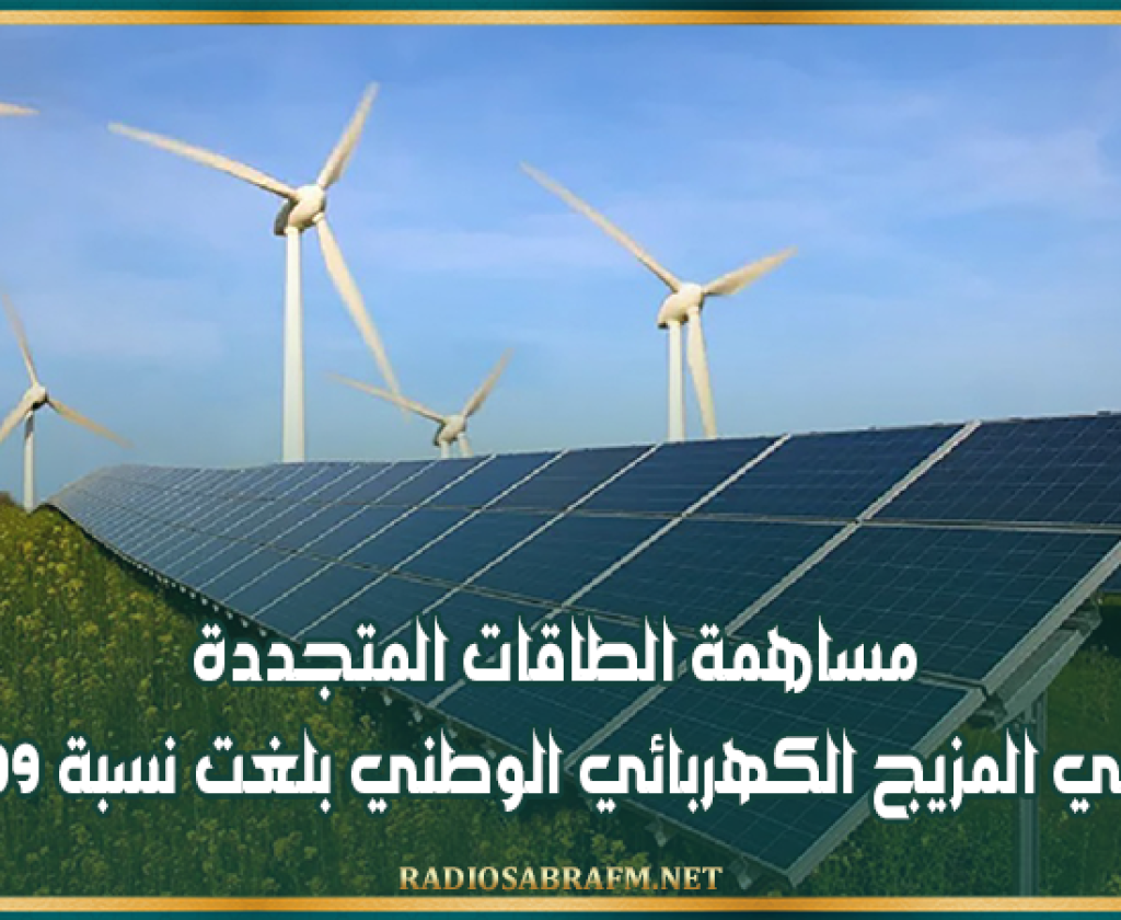 مساهمة الطاقات المتجددة في المزيج الكهربائي الوطني بلغت نسبة 09 %