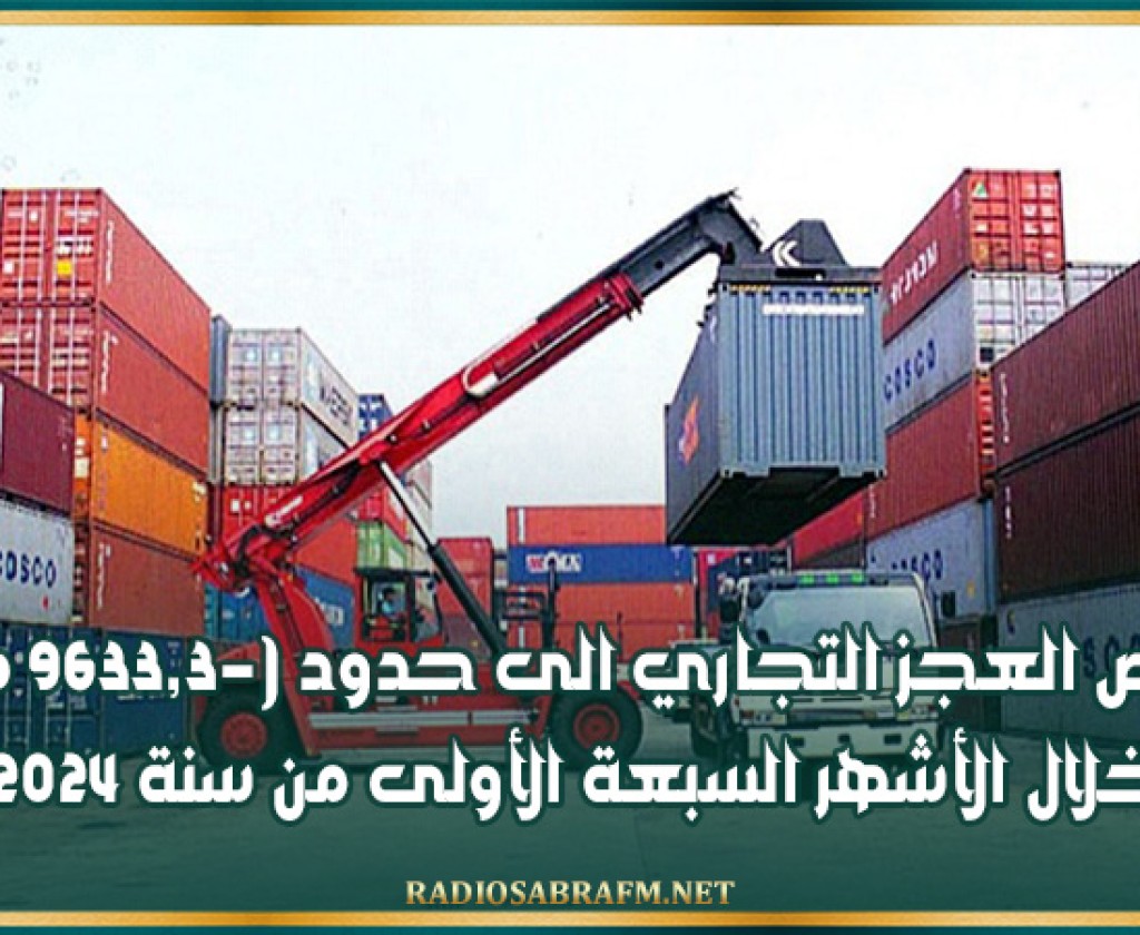 تقلص العجز التجاري الى حدود (-9633,3 م د) خلال الأشهر السبعة الأولى من سنة 2024