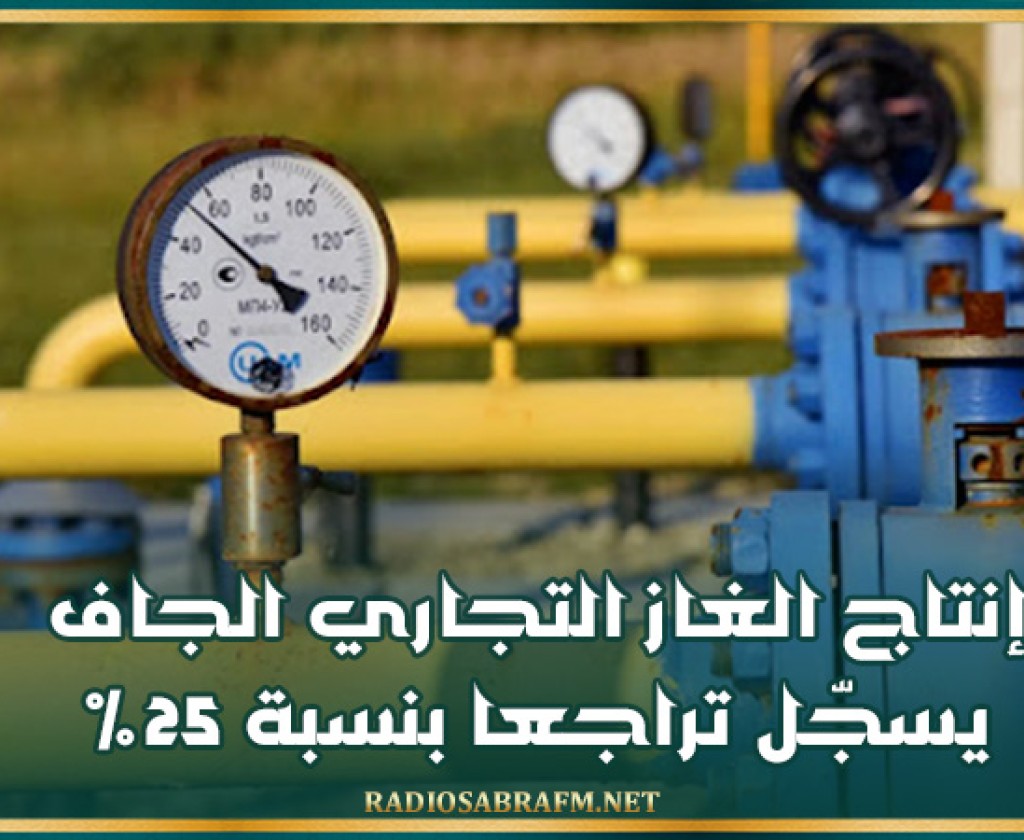 إنتاج الغاز التجاري الجاف يسجّل تراجعا بنسبة 25%