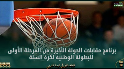 برنامج مقابلات الجولة الأخيرة من المرحلة الأولى للبطولة الوطنية لكرة السلة