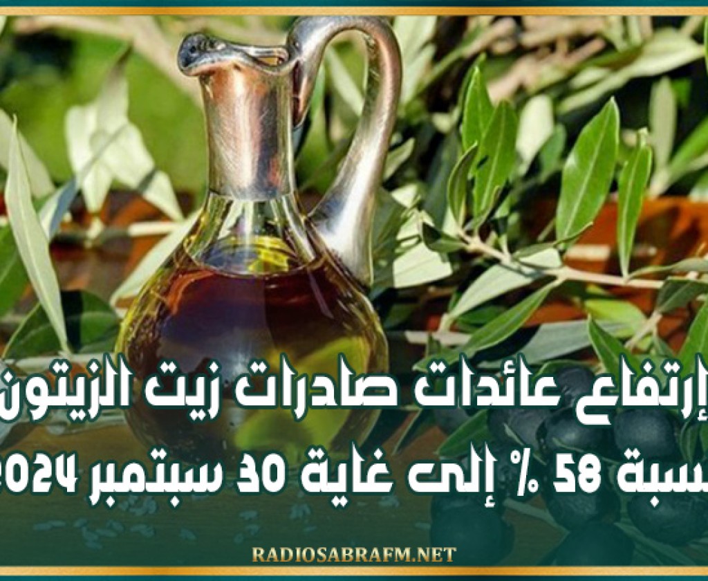 إرتفاع عائدات صادرات زيت الزيتون بنسبة 58 % إلى غاية 30 سبتمبر 2024