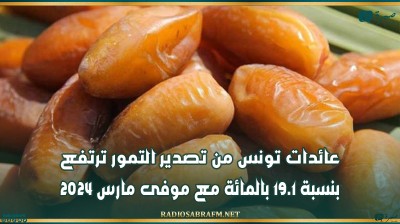 عائدات تونس من تصدير التمور ترتفع بنسبة 19.1 بالمائة مع موفى مارس 2024