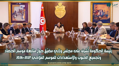 رئيسة الحكومة تُشرف على مجلس وزاري مضيّق خُصّص لمتابعة موسم الحصاد وتجميع الحبوب والاستعدادات للموسم الفلاحي 2026-2027