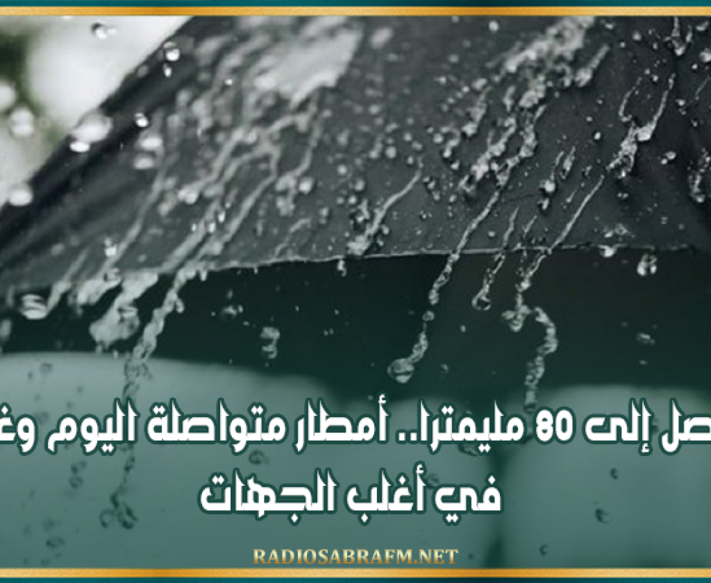 تصل إلى 80 مليمترا.. أمطار متواصلة اليوم وغدا في أغلب الجهات