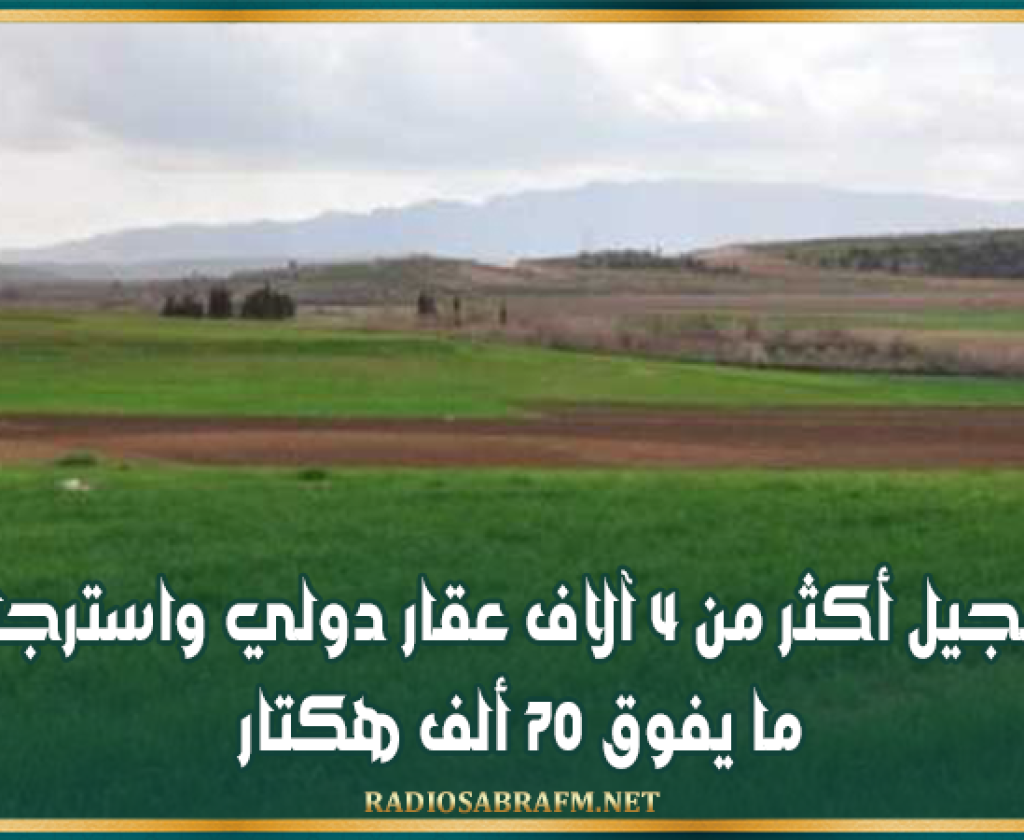 تسجيل أكثر من 4 آلاف عقار دولي واسترجاع ما يفوق 70 ألف هكتار