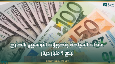 عائدات السياحة وتحويلات التونسيين بالخارج تبلغ 9 مليار دينار