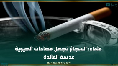 علماء: السجائر تجعل مضادات الحيوية عديمة الفائدة