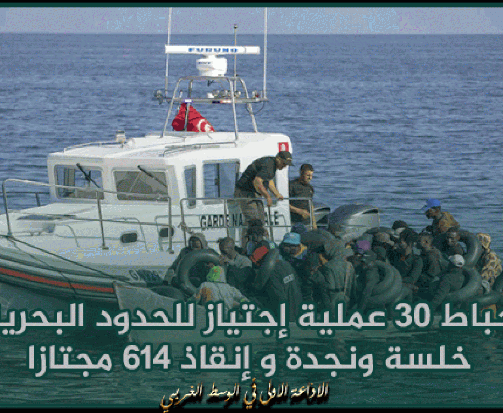 صفاقس - بحري الوسط : إحباط 30 عملية إجتياز للحدود البحرية خلسة ونجدة و إنقاذ 614 مجتازا