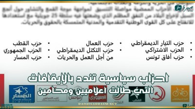 احزاب سياسية تندد بالايقافات التي طالت اعلاميين ومحامين وتطالب بالغاء المرسوم عدد 54