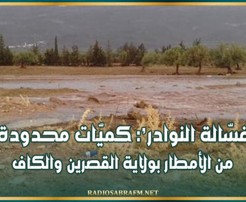 'غسّالة النوادر': كميّات محدودة من الأمطار بولاية القصرين والكاف