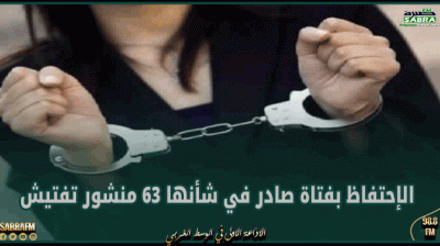 المنستير : الإحتفاظ بفتاة صادر في شأنها 63 منشور تفتيش