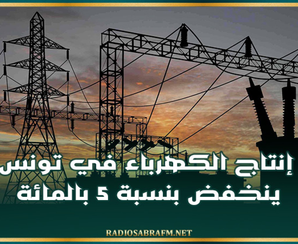 إنتاج الكهرباء في تونس ينخفض بنسبة 5 بالمائة