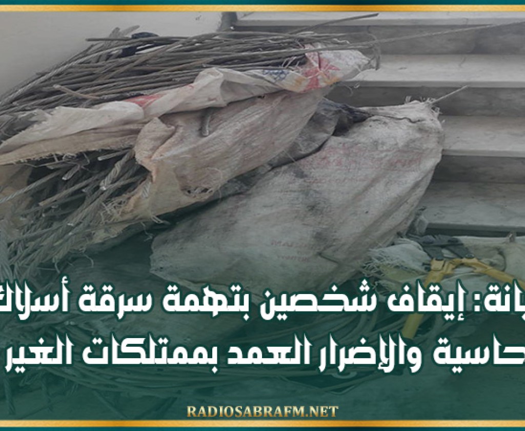 أريانة: إيقاف شخصين بتهمة سرقة أسلاك نحاسية والإضرار العمد بممتلكات الغير
