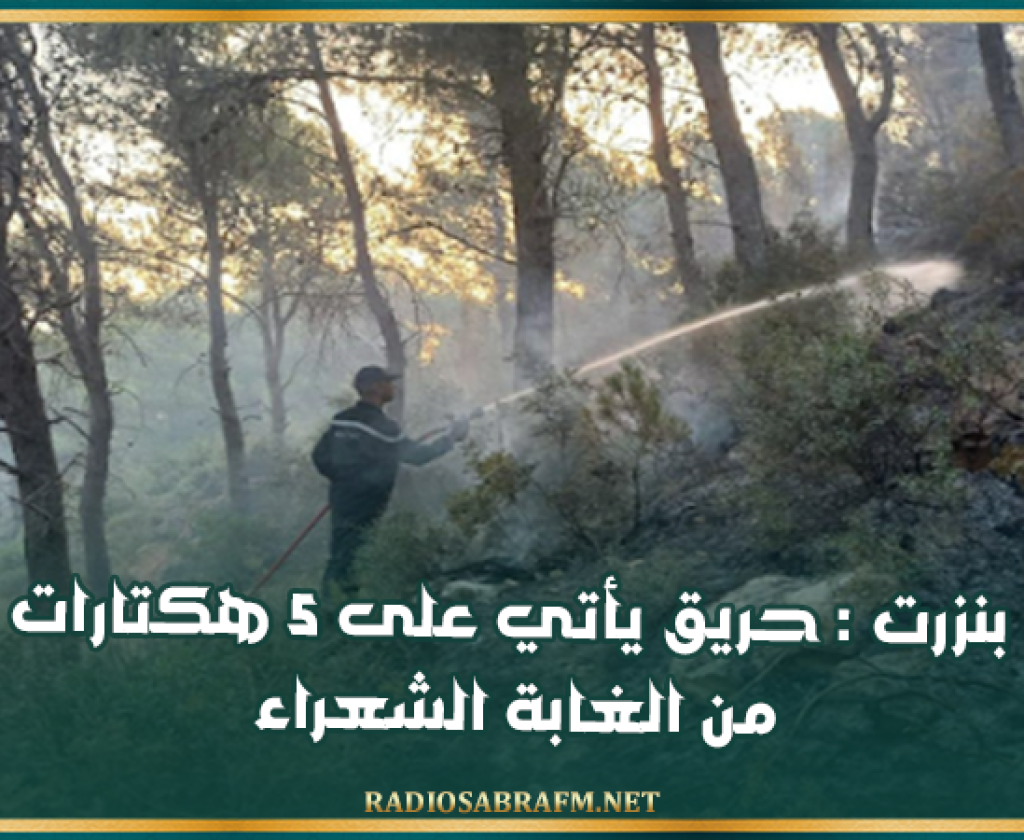 بنزرت : حريق يأتي على 5 هكتارات من الغابة الشعراء