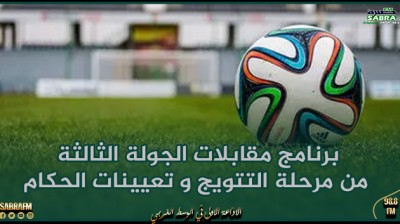 الرابطة المحترفة الأولى: برنامج مقابلات الجولة الثالثة من مرحلة التتويج و تعيينات الحكام