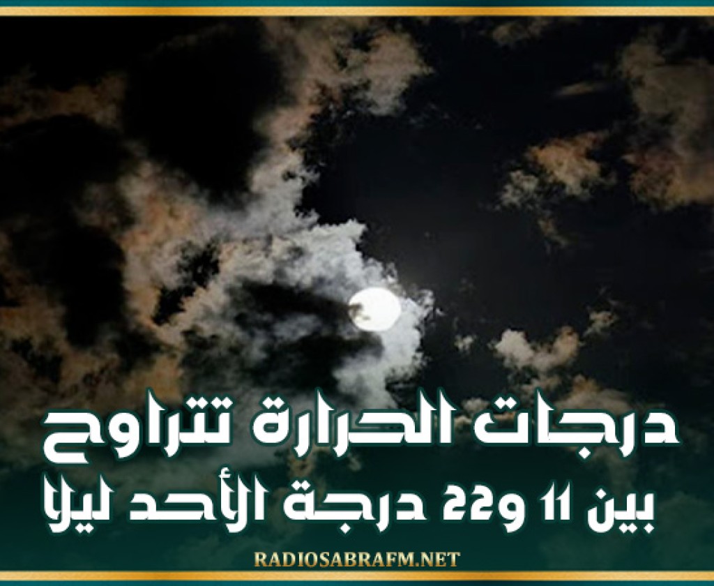 درجات الحرارة تتراوح بين 11 و22 درجة الأحد ليلا