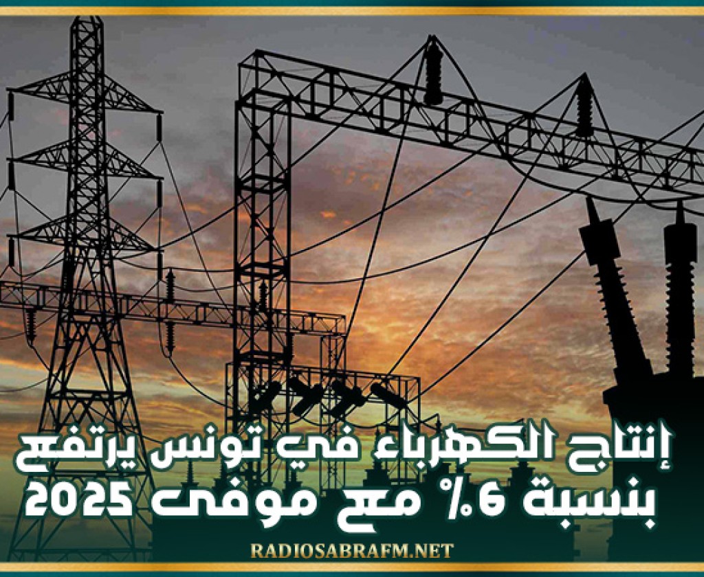 إنتاج الكهرباء في تونس يرتفع بنسبة 6% مع موفى 2025