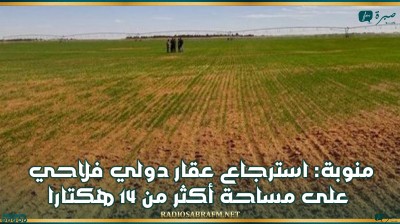 منوبة: استرجاع عقار دولي فلاحي على مساحة أكثر من 14 هكتارا