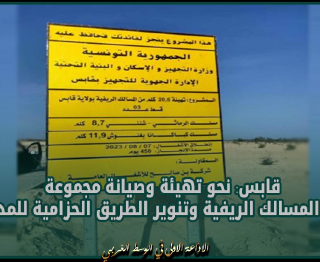 قابس: نحو تهيئة وصيانة مجموعة من المسالك الريفية وتنوير الطريق الحزامية للمدينة