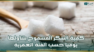 منظمات صحية تحدد كمية السكر المسموح بتناولها يومياً حسب الفئة العمرية