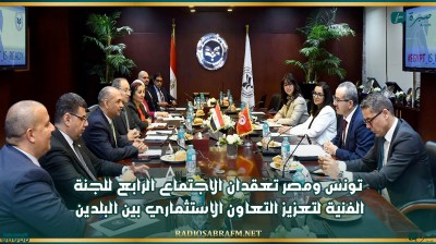 تونس ومصر تعقدان الاجتماع الرابع للجنة الفنية لتعزيز التعاون الاستثماري بين البلدين