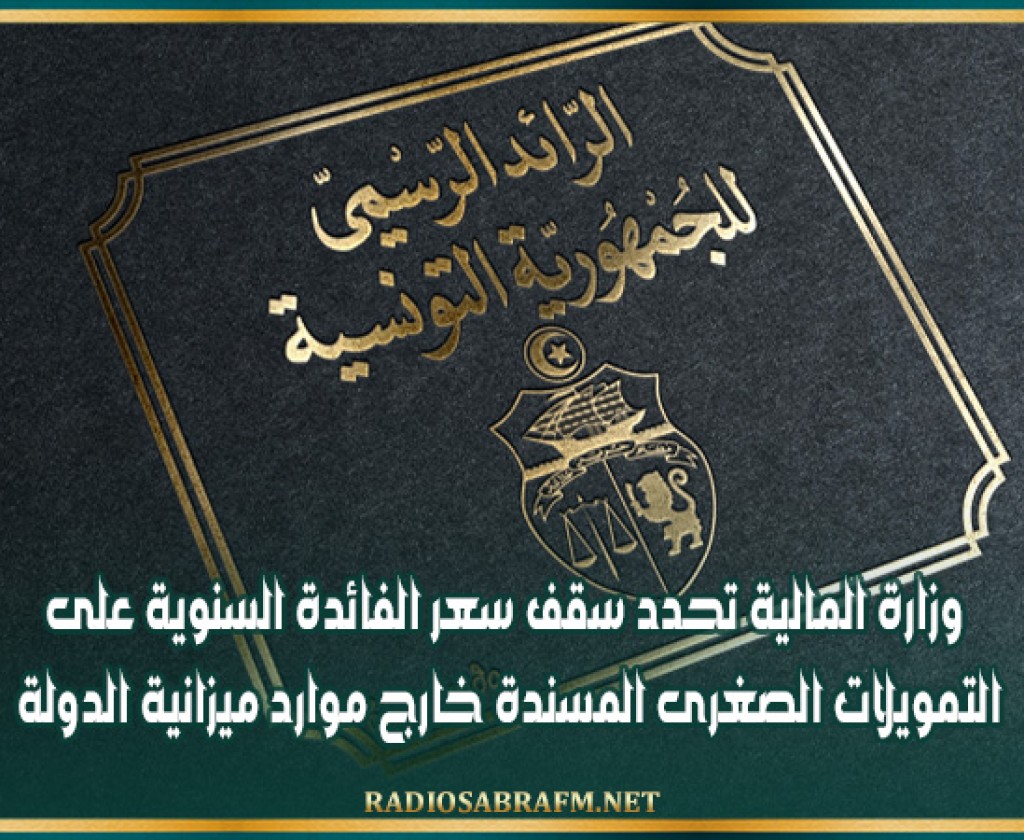 وزارة المالية تحدد سقف سعر الفائدة السنوية على التمويلات الصغرى المسندة خارج موارد ميزانية الدولة
