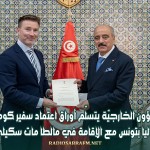 وزير الشؤون الخارجيّة يتسلّم أوراق اعتماد سفير كومنولث أستراليا بتونس مع الإقامة في مالطا مات سكيلي