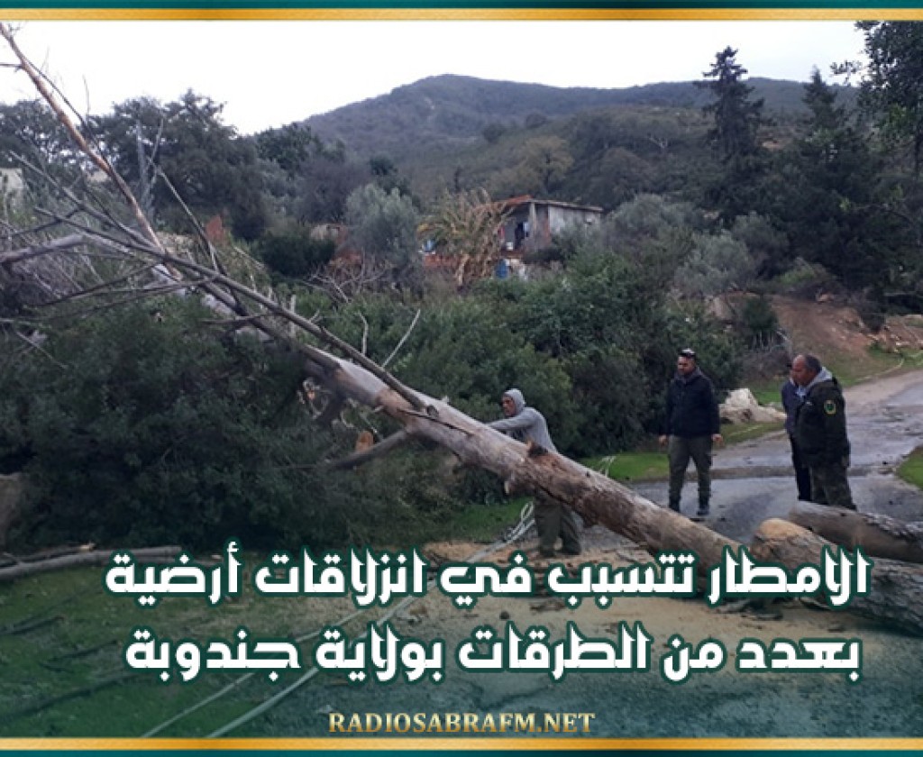 الامطار تتسبب في انزلاقات أرضية بعدد من الطرقات بولاية جندوبة