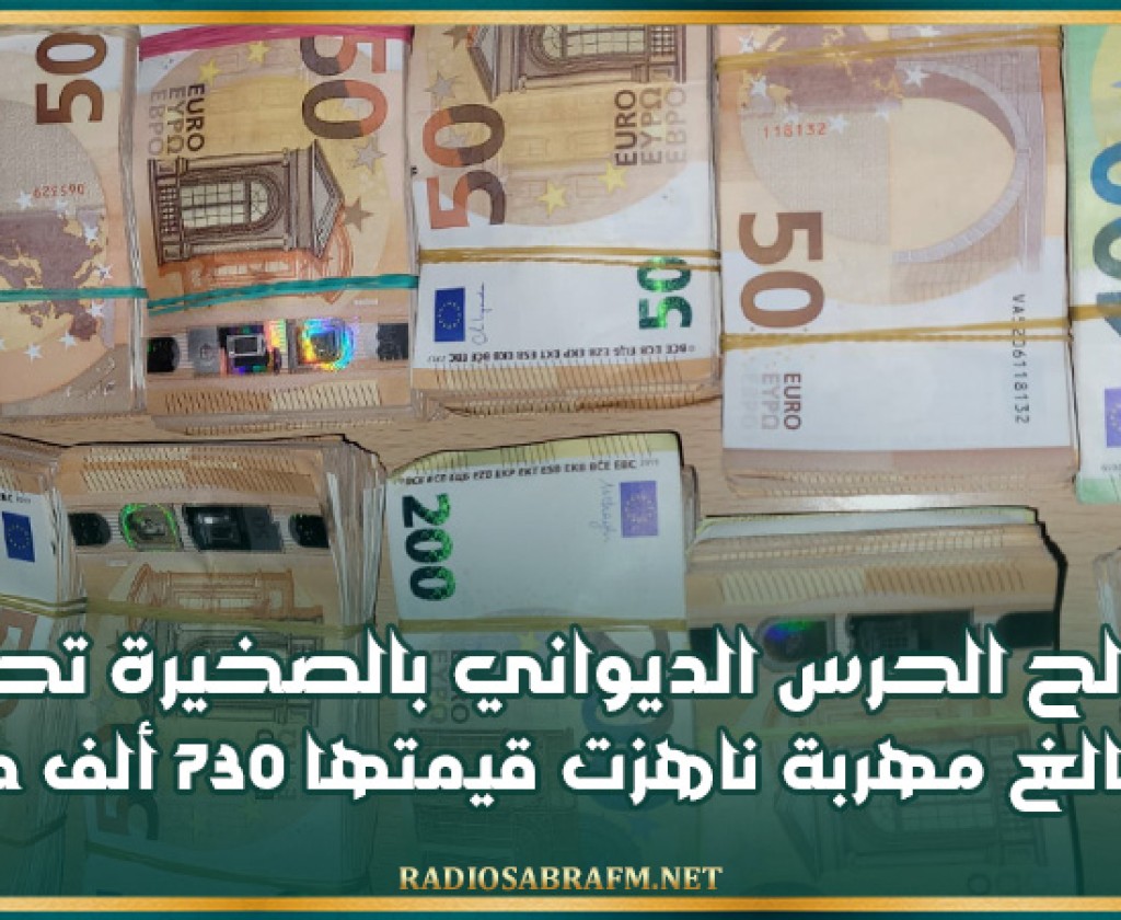 مصالح الحرس الديواني بالصخيرة تحجز مبالغ مهربة بالعملة الأجنبية والمحلية ناهزت قيمتها 730 ألف دينار