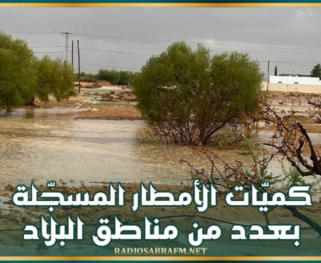 كميّات الأمطار المسجّلة بعدد من مناطق البلاد