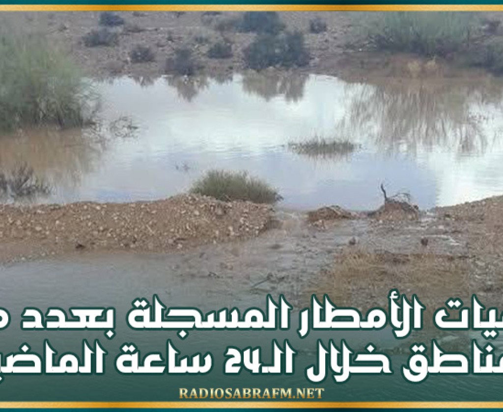 كميات الأمطار المسجلة بعدد من المناطق خلال الـ24 ساعة الماضية