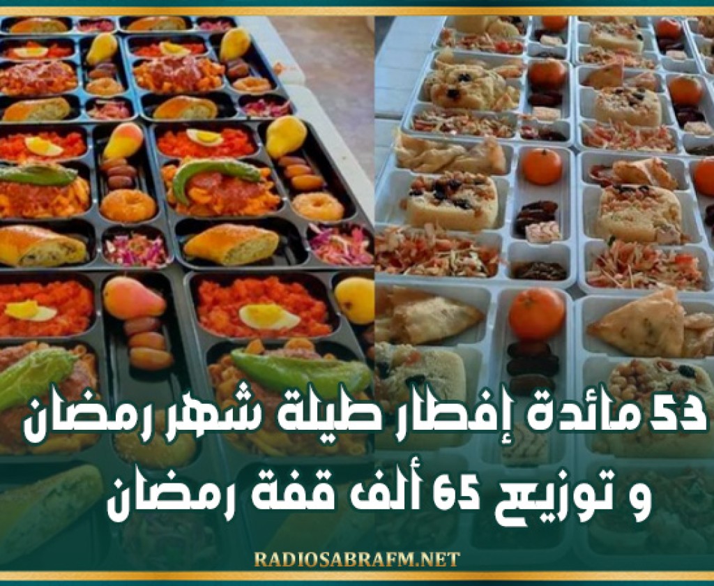 53 مائدة إفطار طيلة شهر رمضان و توزيع 65 ألف قفة رمضان