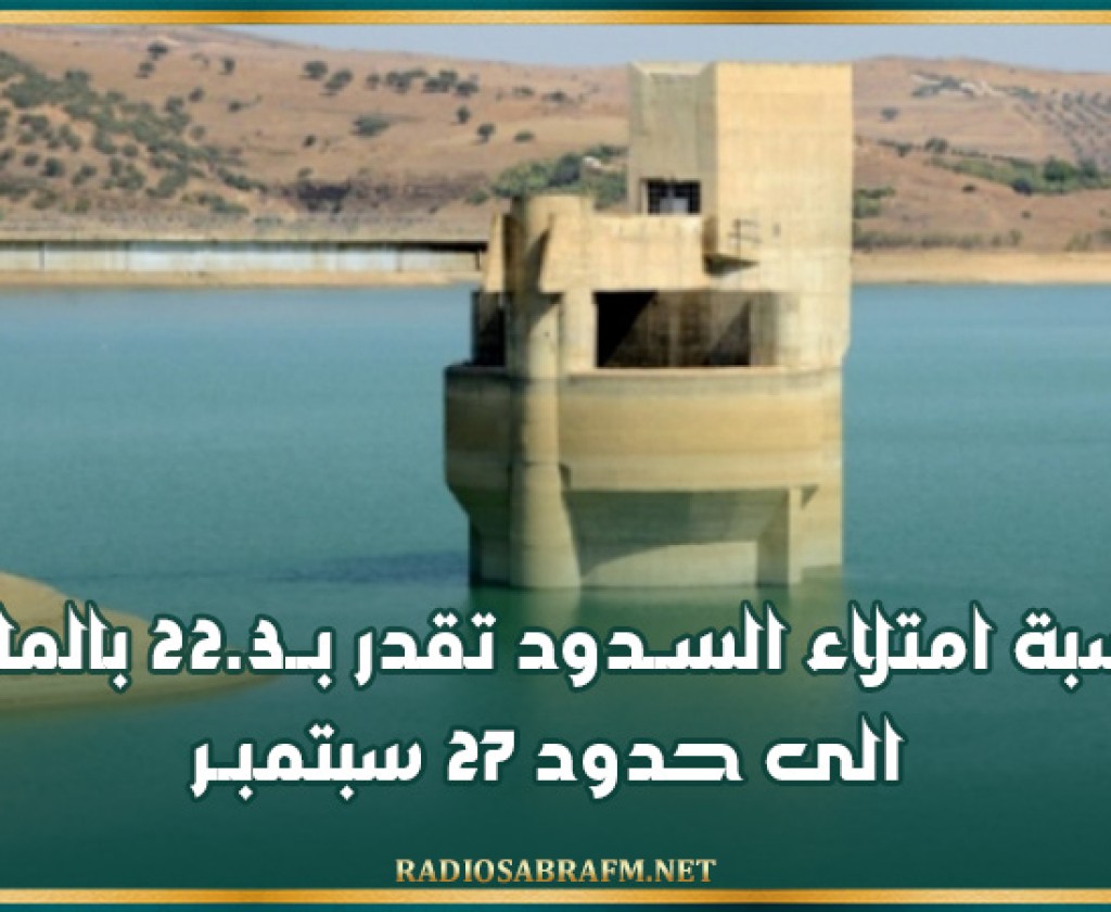 نسبة امتلاء الســدود تقدر بــ22.3 بالمائة الى حدود 27 سبتمبــر