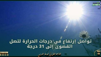 طقس اليوم: تواصل إرتفاع في درجات الحرارة لتصل القصوى إلى 31 درجة