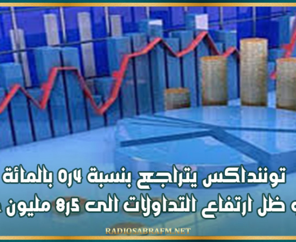 توننداكس يتراجع بنسبة 4ر0 بالمائة في ظل ارتفاع التداولات الى 5ر8 مليون دينار