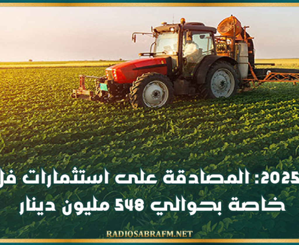 خلال 2025: المصادقة على استثمارات فلاحية خاصة بحوالي 548 مليون دينار